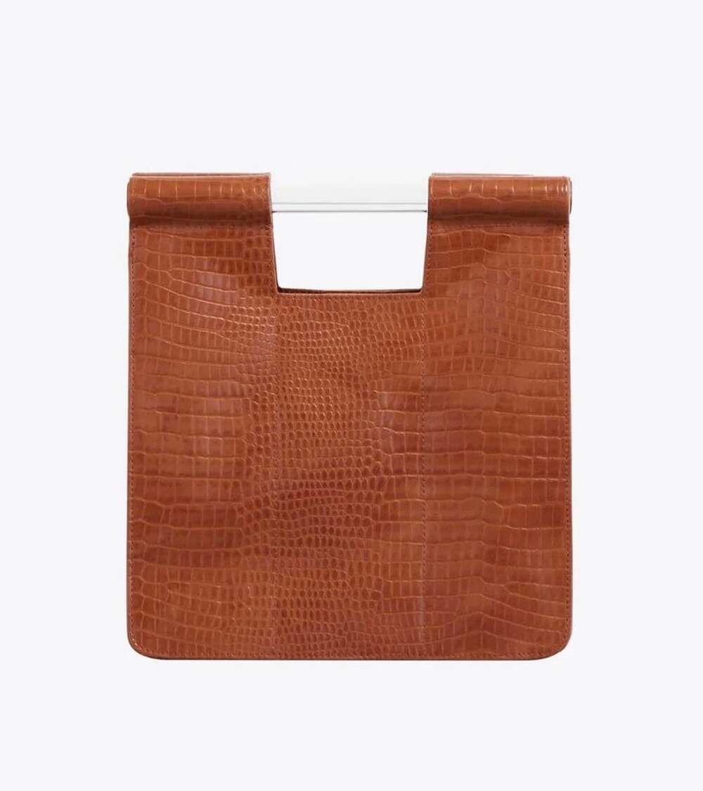 NWT Béis The Crossbody in Cognac Croc Faux Leather